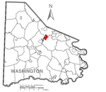 Map of Canonsburg, Washington County, Pennsylvania Highlighted